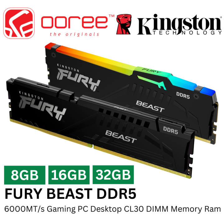 KINGSTON DDR5 DESKTOP GAMING PC RAM FURY BEAST / FURY BEAST RGB 6000MT ...