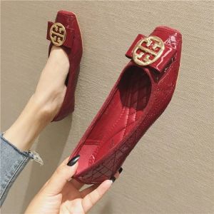 Women Soft Leather Ballet Shoes Korean Fashion Ladies Flat Work shoes