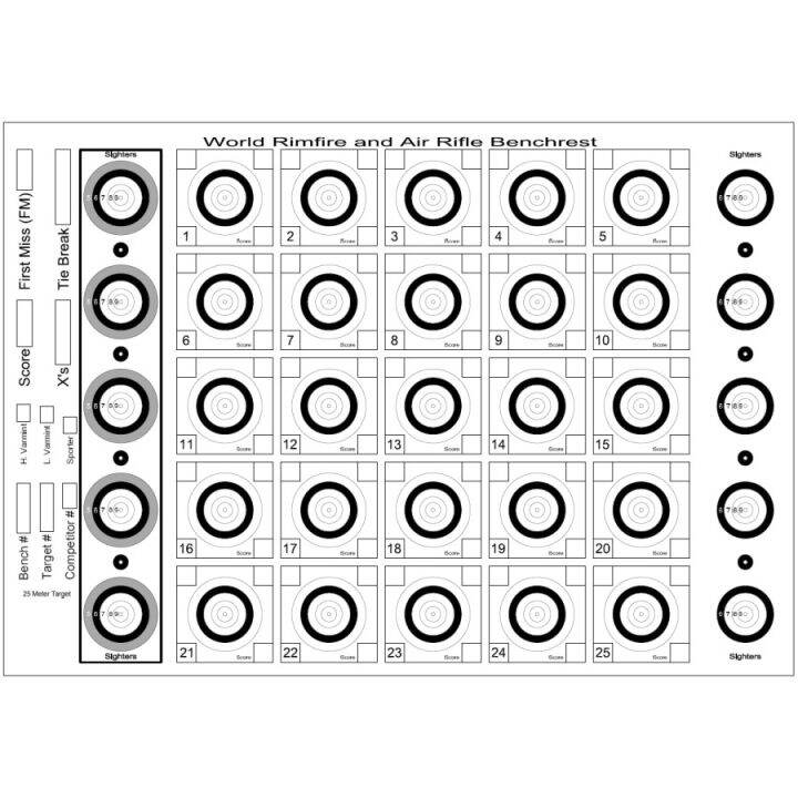 Kertas Target Sasaran Tembak Untuk Benchrest Untuk latihan Lomba