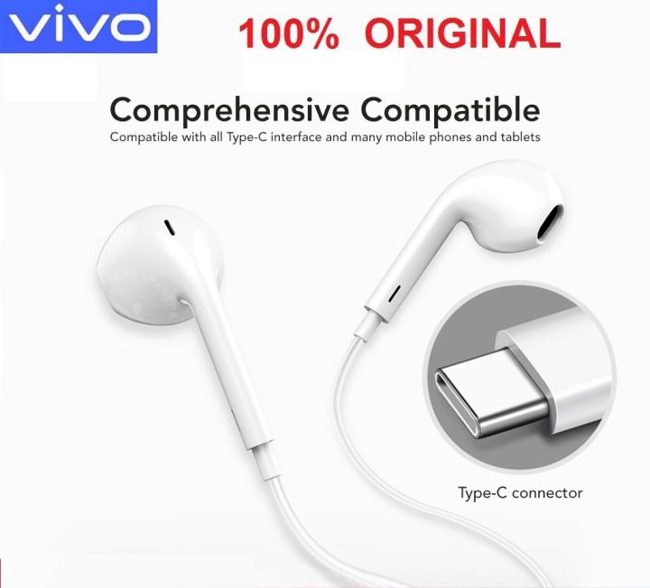 Vivo Type C Earphone X50 Stereo Headphone Hi Res Audio Headset