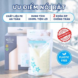 TÚI TRỮ SỮA MẸ GLUCK GP06 – TÚI ĐÁY ĐỨNG 2 KHÓA ZIP DÙNG BẢO QUẢN SỮA THỨC ĂN DẶM NƯỚC ÉP