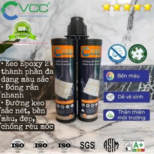 KEO CHÍT MẠCH VCC E102 - keo Epoxy hai thành phần chống nấm mốc có màu sắc đa dạng và đóng rắn nhanh