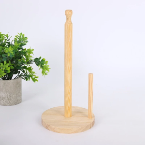 Bamboo Wood Tissue Holder Kitchen Wood Toilet Roll Paper Towel Holder Stand For Kitchen WD-L27-28