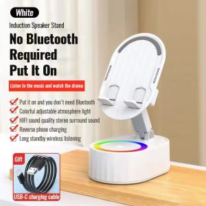 ✅100% Original Jcam 5-in-1 Inductive Bluetooth Speaker 360°Rotating Universal Multi-functional Wireless