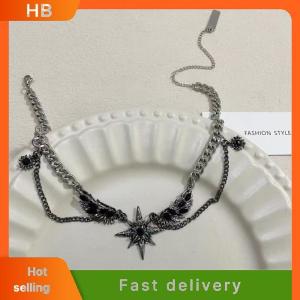HB Punk Devil Wings Black Zircon Pendant Necklace For Men Women Gothic Hiphop Cool Dark Necklace Party Jewelry Accessories Gifts