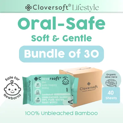 [Cloversoft Official] Unbleached Bamboo Pure Water Baby Wipes [70sheets x 3]