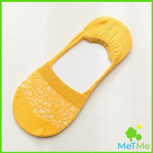 METME ถุงเท้าลูกไม้ ถุงเท้าผ้าฝ้าย ด้านล่างซิลิโคนกันลื่น Lace socks