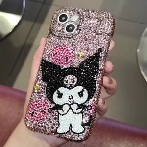 Kuromi For iPhone 13 Pro Max Czech Diamond 14 Phone Case 12 Rhinestone Cartoon 15 Case Drop-Resistant 11 Female