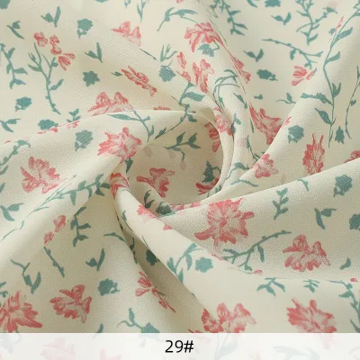 Soft Floral Printed Chiffon Fabric For Summer Womens Dresses Childrens Clothing Handmade DIY Fabric TJ7500