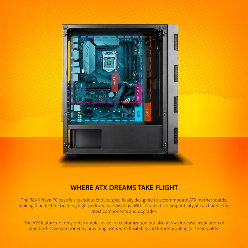 Itx Pc Micro Atx Case With Handle RAKK NAYA Matx ATX Mesh Gaming