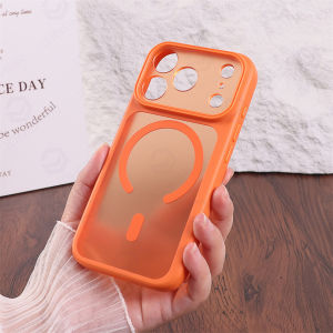 Luxury Lens Protector Matte Translucent Case For iPhone 18 17 16 15 14 13 Pro Max For Magsafe Wireless Charger Cover
