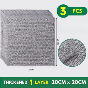 Kain Pembersih Daawat Keluli 3PCS 3 Layer Steel Wire Cleaning Cloth Stain Rust Remove Dishwash Rag Scouring Kain Dawai Besi 钢丝布