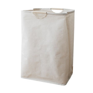 [SG Stock] Foldable Laundry Basket Laundry Bag Canvas Storage Basket Water Resistant Toys Storage Muji Minimal style