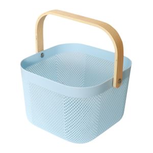 KNQ12 Tay cầm Giỏ lưu trữ tại nhà Nhựa Dung lượng lớn Giỏ thoát nước trái cây và rau củ Thùng đựng trái cây Di động Giỏ đựng khăn tắm Trái cây và đồ ăn nhẹ