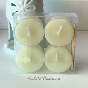 ACACIA SG Unscented Candles | Natural Beeswax Candles | 12hrs Tealight | Hand poured | Pack of 4