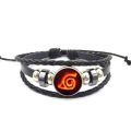 Anime Naruto Bracelet Cosplay Uchiha Bracelet Sharingan Eye Bracelet Multi-layered Cowhide Braided Bracelet For Naruto Fans Gifts. 