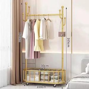 Mobile Clothing Rack with Wheels Portable Garment Hanger for Drying Storage & Display Easy to Move Wheeled Clothes Rack Luxury Steel Frame Design