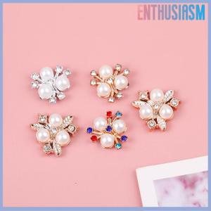 【Enthusiasm】🌟🌟【Hot Sale】🎈 10PCS Flower Rhinestone Buttons Sparkling Hairpins DIY Crafts
