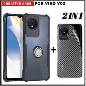 PROMO PAKET 2 INC 1 CASE VIVO V29 5G 2023 / VIVO Y02 / VIVO Y22 / Y22S 2022 Ultra Slim Shockproof Transparent Premium Softcase Anti Fall CINCIN RINKG