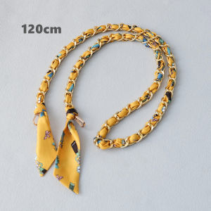 New Fashion Spring Woman Handbag Accessory Chains Detachable Long Cross body Floral Print Silk Straps Women Bag Handle Clutch Shoulder Purse Chains