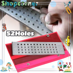 52Holes Wire Drawplate Baja Tungsten Carbide Putaran Lubang Kawat Papan Gambar Logam For Jewelry Making