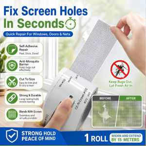 Self Adhesive Window Screen Repair Tape 5cm x 200cm for Mosquito Net Door Curtain Hole Fix No Glue Needed Strong Adhesive