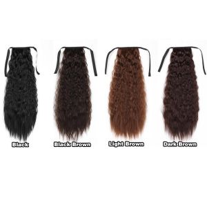 22"Long Curls Hair Ponytail Hair Extension for Women Natural Curly Drawstring Ribbon Hair Wig Long Hair for Women