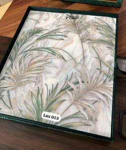 Wallpaper Dinding Daun Palem Glitter Hijau Coklat Cream Tekstur Mewah Lux