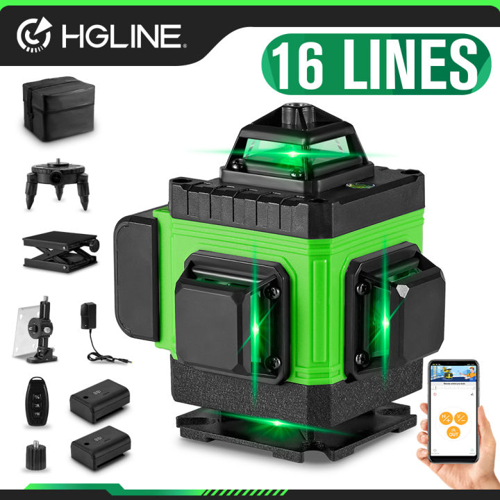 16 Lines 4d Laser Level Green Line Self Leveling 360 Horizontal And
