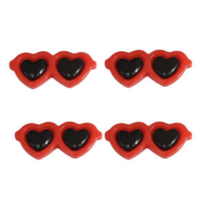 10 chiếc kính hình trái tim hoạt hình mini nhiều màu sắc trang trí nhà búp bê dễ thương Cabochon phẳng Acrylic trang trí tự làm phụ kiện thủ công lưu niệm