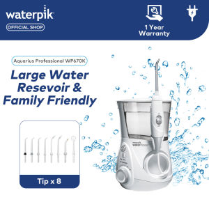 Waterpik WP-660K/670K Aquarius Professional Water Flosser Floss & Massage Mode 650ml Reservoir 10 Modes & 7 or 8 Tips