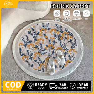 R2Y ins Style Room Bathroom Carpet Flower Semicircle Waterproof Anti-Slip Absorbent Plush Floor Mat