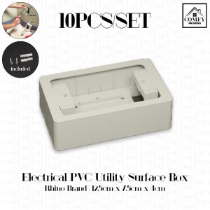 (10pcs/SET) Rhino Brand PVC Plastic Electrical Gray Surface Utility Box With Screw and Tox