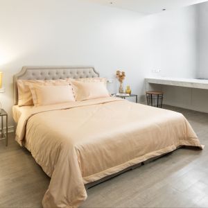 Aspire Premium Cotton Bedding Set 700Tc - Elegant Green/Golden Rich Twin/Queen Size