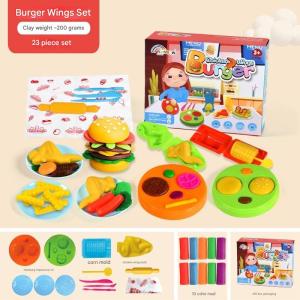 Sleep Baby Safe Non-Toxic Kids Toy Gift Set Play Dough Set Noodle Hamburger Ice Cream Maker