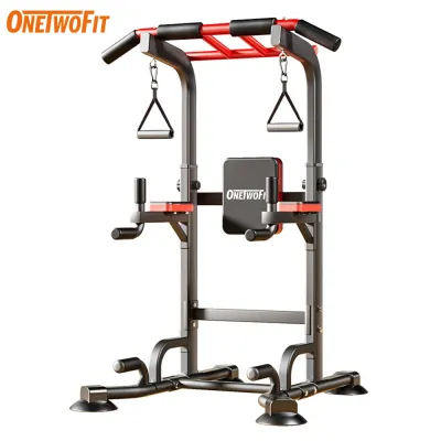 OneTwoFit Pull-up bar floor-standing pull-up bar abdominal exercise adjustable height with dip station supports 900kg
