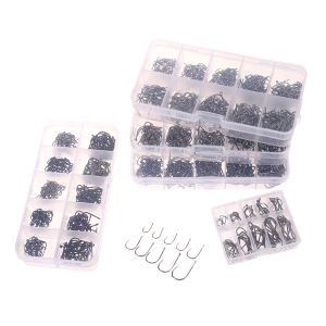 [Sirola] 100-500PCS Fishing Hooks Set High Carbon Steel Sharp Durable Barbed Fishhook Rock Fishing Equipment Gear Tackle Accessories