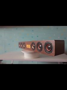 Wooden Wireless Bluetooth Clock Alarm Clock Subwoofer Home TV Echo Wall Audio