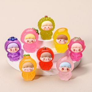 เรซิ่นเรืองแสง  ขนาด 3x4mm  เด็กใส่ชุดผลไม้ อุปกรณ์เสริมงานฝีมือ งาน DIY ใช้สำหรับตั้งโชว์ ตกแต่งโต๊ะอ่าน