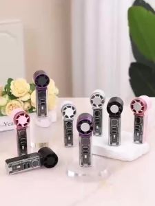 2026 NewHigh-Speed Cooling Fan Portable Turbine Outdoor Travel Handheld Ice Transparent LED Light Fan
