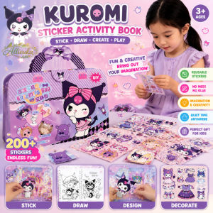 Allieuka Kuromi Stickers Book Cartoon DIY Dress Up Princess Sticker Bag Quiet Book Girls Gift Play Kit Birthday Gift