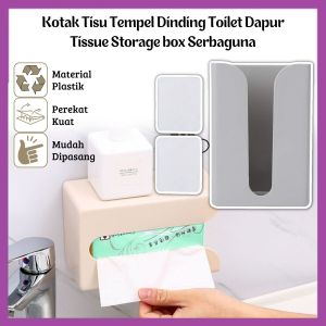 Kotak Tisu Tempel Dinding Minimalis Wadah Tempat Penyimpanan Tissu Gantung Untuk Kamar Mandi Dapur Toilet Ruang Tamu/Tissue Storage Box Serbaguna - FR GALLERY