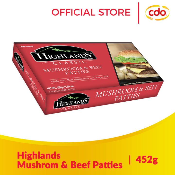 HIGHLANDS Classic Mushroom and Beef Patties 452g | Lazada PH