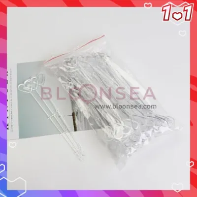 80pcs Bouquet Card Holder Stick Clip Flower Arrangement Rod Greeting Cards Sticks Diy Plastic Love Bunga Lidi Kad