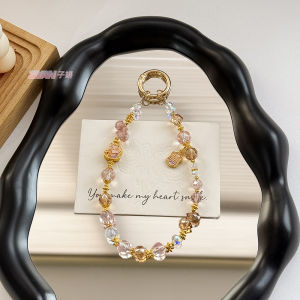 Original Cartoon Fortune Cat Alloy Phone Chain New Years Small Gift Light Luxury Crystal Bag Pendant Key Pendant