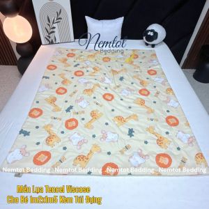 ❄️MÁT MỊN❄️ Mền Lyocell Viscose Cho Bé 1m2x1m5 Size Lớn (Tặng Kèm Túi Đựng) Chần Bông Micro Cao Cấp