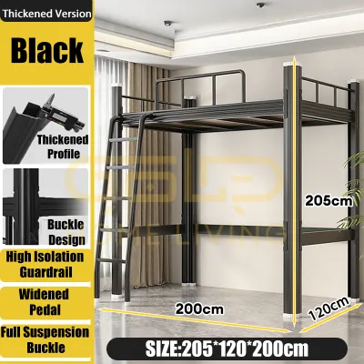 GOLD Bunk Bed Frame Double Layered Overweight Bed Loft Bed Elevated Bunk Bed Bear 500kg Bunk Bed Space Saving Metal Bed Frame Single frame上下铺