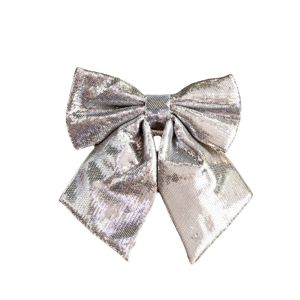 DSFDF Solid Color Sparkling Glitter Christmas Bow Large DIY Merry Christmas Decorations Party Supplies Exquisite Christmas Tree Bowknot Ornaments Christmas Gift Present