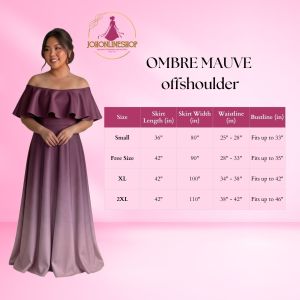 Mauve Ombre Off Shoulder Neoprene Gown