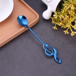 COMEMECO Quán nhạc Muỗng nốt nhạc Muỗng kem Đồ dùng nhà bếp Muỗng cà phê Sáng tạo Thép không gỉ 304 Muỗng khuấy cà phê Quà tặng